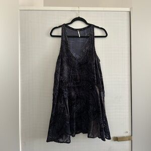 Free People Navy Velvet dress with beads